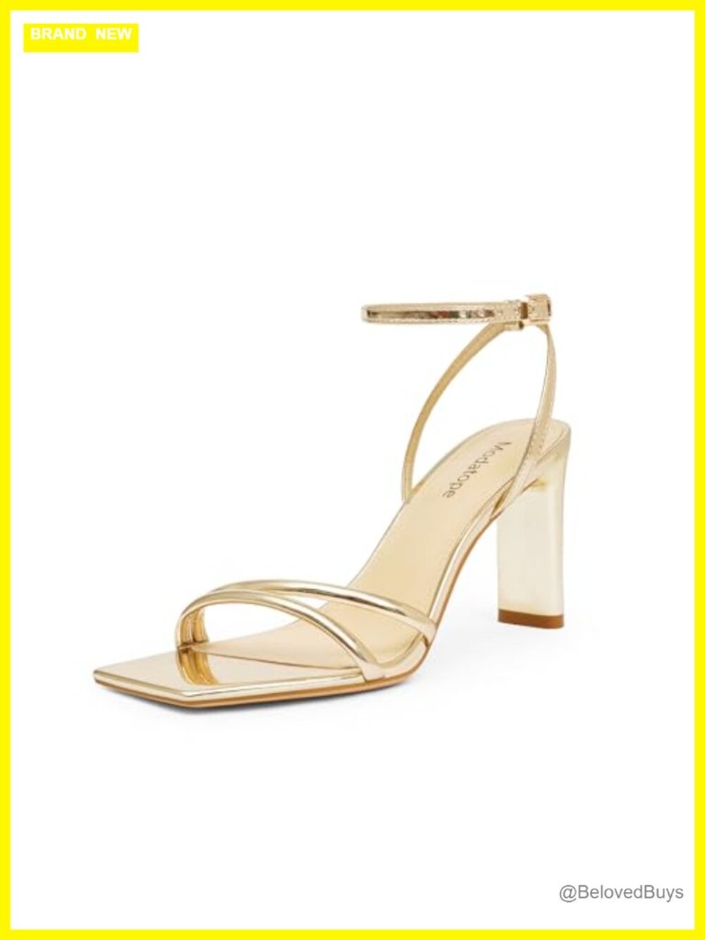 Women's Chunky Block Heel Strappy Ankle Strap Square Toe Sandals Faux Leather